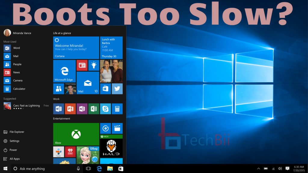 speed up boot time windows 10