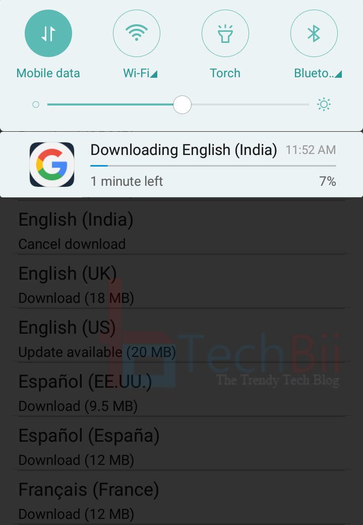 remove downloading english india notification