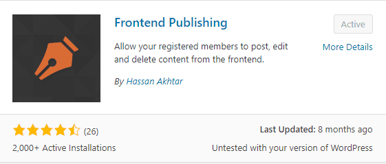 enable front-end publishing wordpress