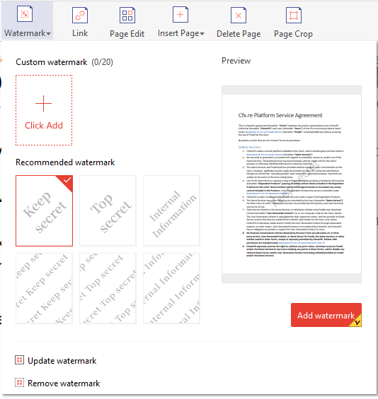NewCool PDF Add Watermark