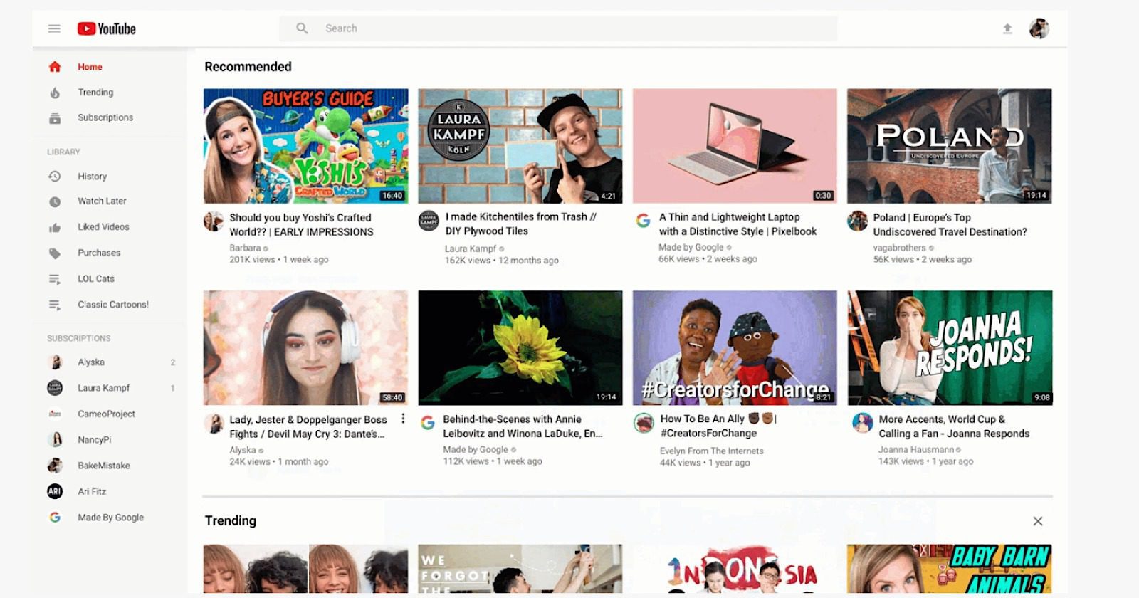 Youtube redesign 2019 by digital TV europe