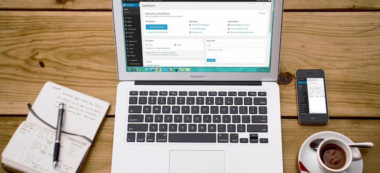 a laptop with WordPress open