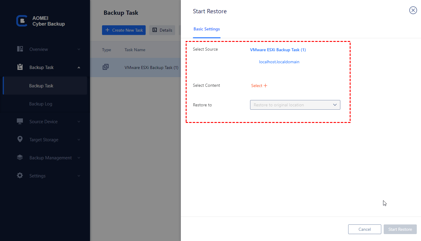 restore VM