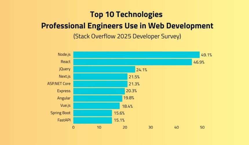Top 10 Web Frameworks Used by Professional Developers in 2025