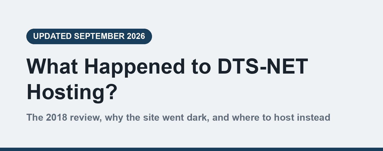 What Happened to DTS-NET Hosting?