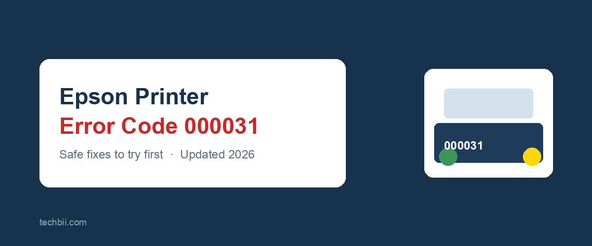 Epson printer error code 000031 safe fixes