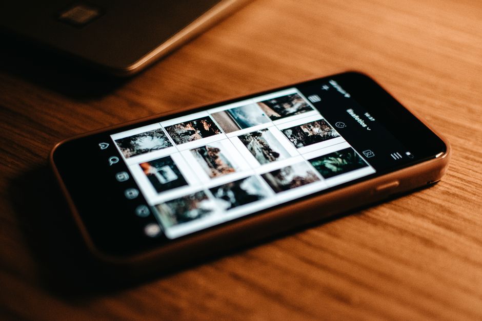 Photo library full of images shown on a laptop screen