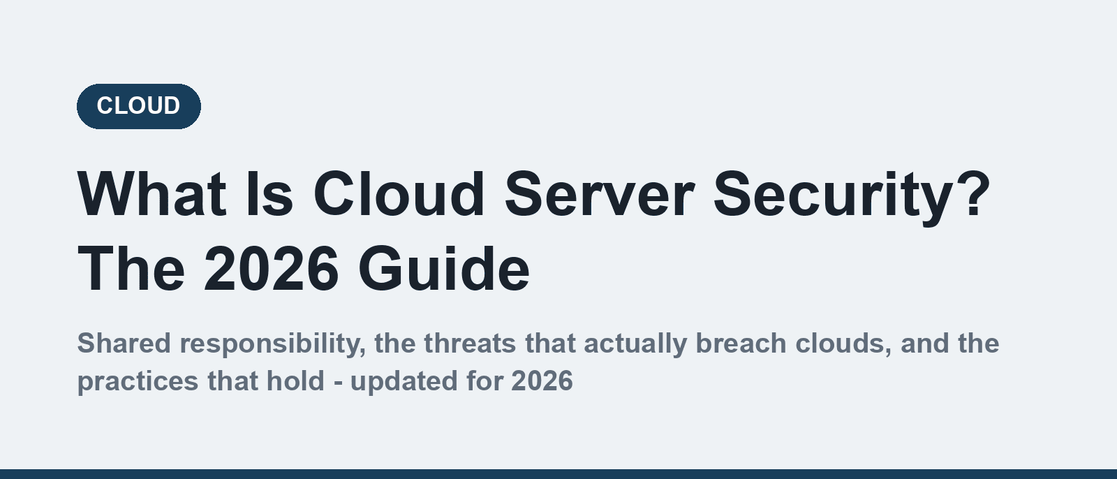 What is cloud server security - 2026 guide