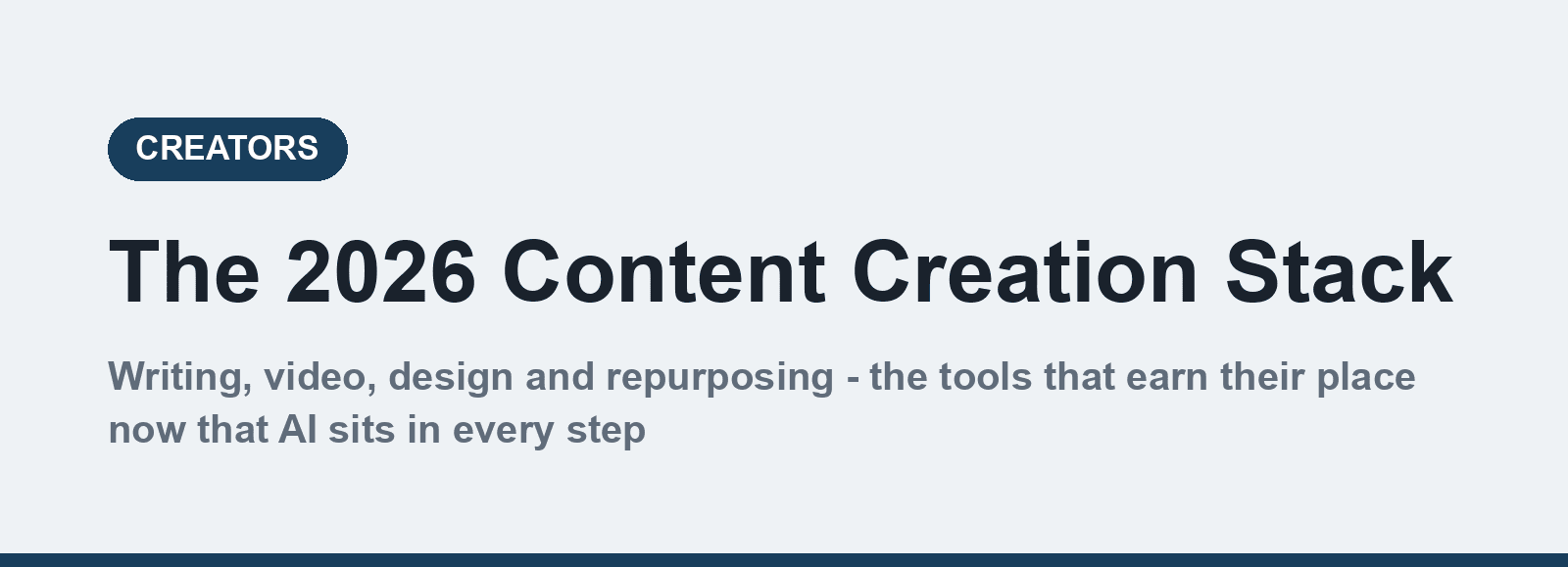 Content creation tools 2026 stack
