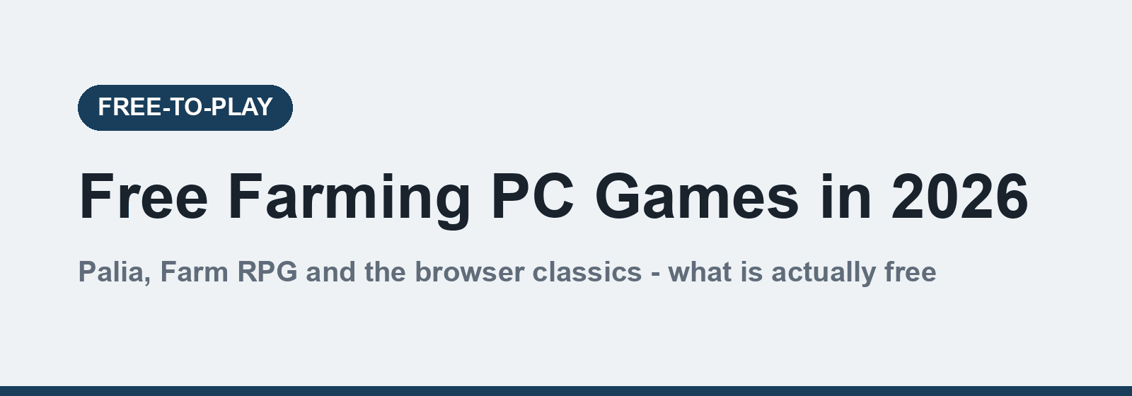 Free farming PC games in 2026
