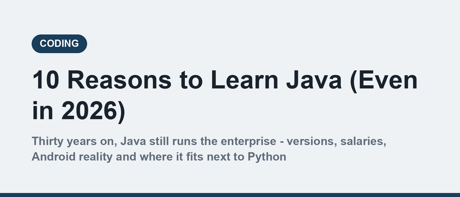 10 reasons to learn Java in 2026
