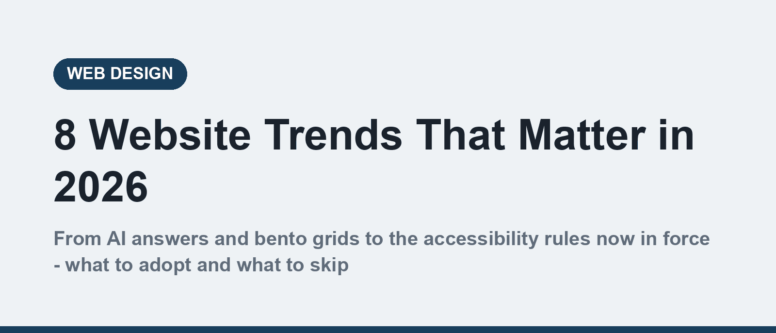 Website trends that matter in 2026